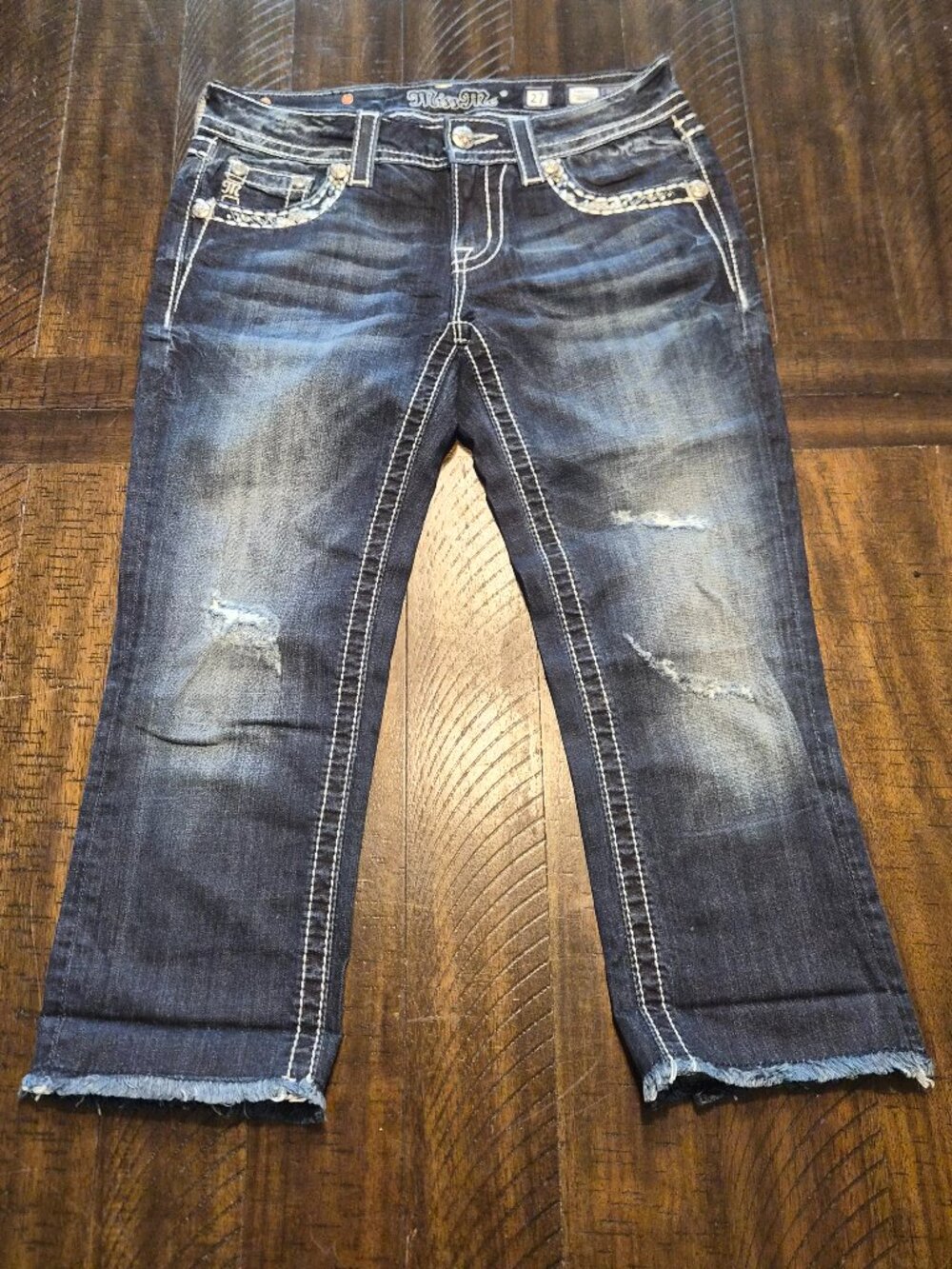 Miss Me Signature Cropped Denim Women’s Jeans Size 27 Y2K Western JE8025C4 G867